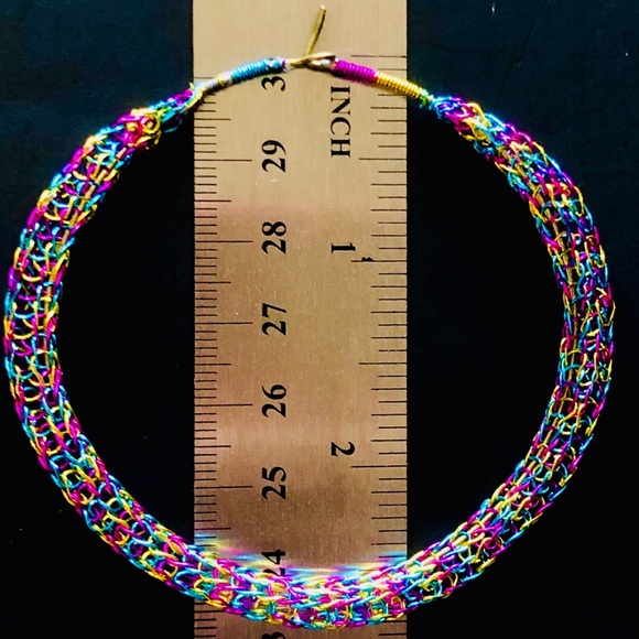 2.50” City Lights Wire Crocheted Hoop Earrings - Picture 2 of 8